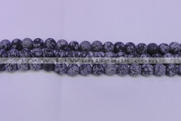 COB562 15.5 inches 8mm round matte snowflake obsidian beads