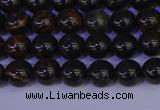 COB650 15.5 inches 4mm round gold black obsidian beads wholesale