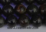 COB654 15.5 inches 12mm round gold black obsidian beads wholesale