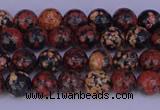 COB660 15.5 inches 4mm round red snowflake obsidian beads