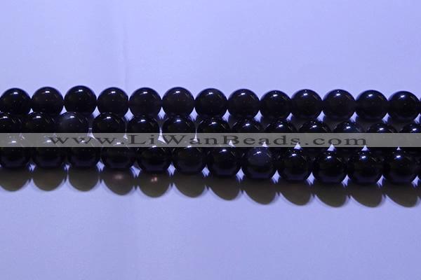 COB713 15.5 inches 10mm round ice black obsidian beads wholesale