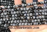 COB759 15.5 inches 6mm round snowflake obsidian beads wholesale