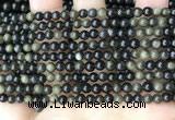 COB765 15.5 inches 4mm round golden obsidian beads wholesale