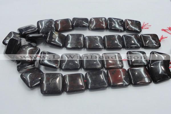 COJ04 15.5 inches 25*25mm square blood jasper gemstone beads