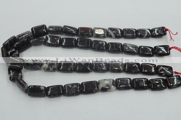 COJ05 15.5 inches 13*18mm rectangle blood jasper gemstone beads