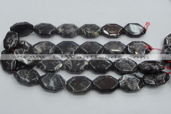 COJ07 15.5 inches 22*30mm octagonal blood jasper gemstone beads