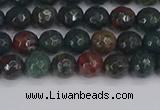 COJ310 15.5 inches 4mm faceted round Indian bloodstone beads