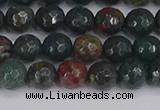 COJ311 15.5 inches 6mm faceted round Indian bloodstone beads