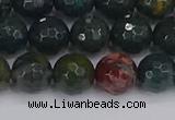 COJ312 15.5 inches 8mm faceted round Indian bloodstone beads