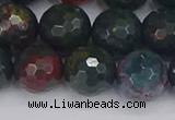 COJ314 15.5 inches 12mm faceted round Indian bloodstone beads