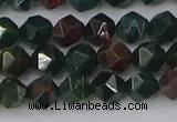 COJ320 15.5 inches 6mm faceted nuggets Indian bloodstone beads