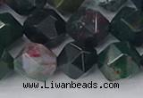 COJ323 15.5 inches 12mm faceted nuggets Indian bloodstone beads