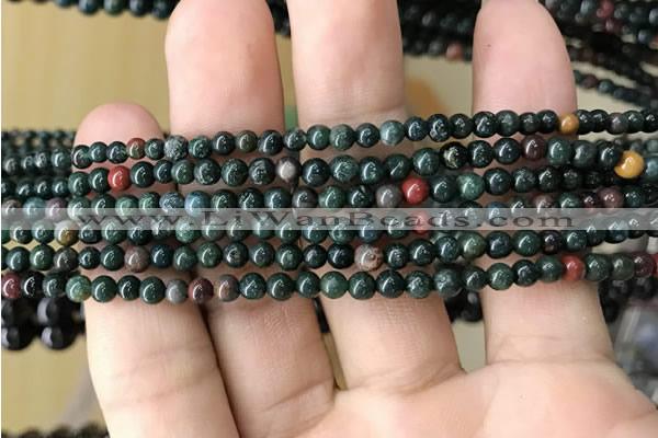 COJ330 15.5 inches 4mm round Indian bloodstone beads wholesale