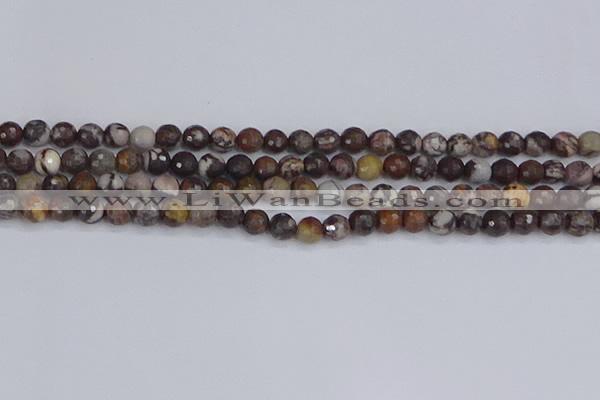 COJ361 15.5 inches 6mm faceted round outback jasper beads