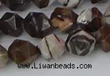 COJ373 15.5 inches 10mm faceted nuggets outback jasper beads