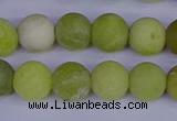 COJ403 15.5 inches 10mm round matte olive jade beads wholesale