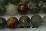 COJ464 15.5 inches 12mm faceted round blood jasper beads wholesale