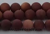 COJ472 15.5 inches 8mm round matte African blood jasper beads