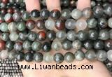 COJ483 15.5 inches 10mm round blood jasper beads wholesale