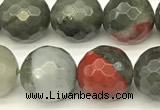 COJ496 15 inches 8mm faceted round blood jasper beads