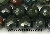 COJ500 15 inches 6mm faceted round Indian bloodstone jasper beads