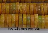 COJ623 15.5 inches 3*12mm heishi orpiment jasper beads