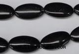 CON33 15.5 inches 10*18mm oval black onyx gemstone beads