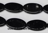 CON38 15.5 inches 14*24mm oval black onyx gemstone beads