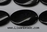 CON59 15.5 inches 18*30mm twisted oval black onyx gemstone beads