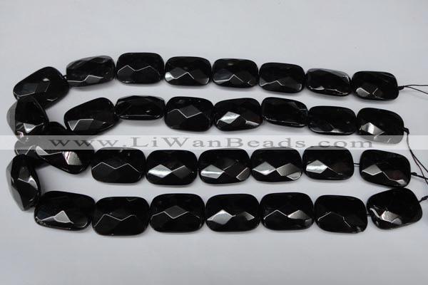 CON91 15.5 inches 18*25mm faceted rectangle black onyx gemstone beads