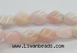 COP06 15.5 inches 9*12mm twisted rice natural pink opal beads wholesale