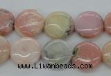 COP08 15.5 inches 16mm flat round natural pink opal beads wholesale