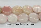 COP09 15.5 inches 14mm flat round natural pink opal beads wholesale