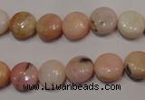 COP1012 15.5 inches 10mm flat round natural pink opal gemstone beads