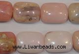 COP1035 15.5 inches 15*20mm rectangle natural pink opal gemstone beads