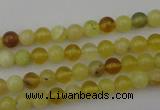 COP1200 15.5 inches 4mm round yellow opal gemstone beads