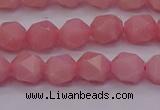 COP1222 15.5 inches 8mm faceted nuggets Chinese pink opal beads