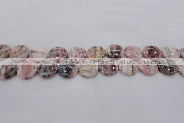 COP1260 15.5 inches 10mm flat round natural pink opal gemstone beads