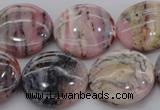 COP1265 15.5 inches 20mm flat round natural pink opal gemstone beads