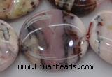 COP1270 15.5 inches 40mm flat round natural pink opal gemstone beads