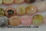 COP1297 15.5 inches 8*8mm square natural pink opal beads