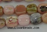 COP1298 15.5 inches 10*10mm square natural pink opal beads