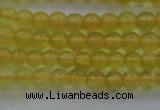 COP1300 15.5 inches 4mm round natural yellow opal gemstone beads