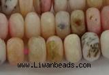 COP1323 15.5 inches 6*10mm faceted rondelle natural pink opal beads