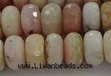 COP1324 15.5 inches 7*12mm faceted rondelle natural pink opal beads