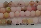 COP1330 15.5 inches 4mm round matte natural pink opal gemstone beads