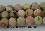 COP1331 15.5 inches 6mm round matte natural pink opal gemstone beads