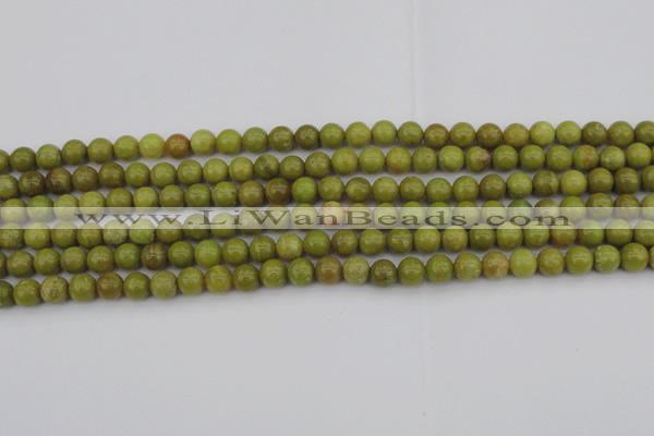 COP1400 15.5 inches 4mm round yellow opal gemstone beads