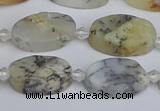 COP1431 15.5 inches 10*16mm oval white opal gemstone beads