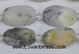 COP1432 15.5 inches 12*18mm oval white opal gemstone beads